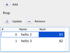 Collection table with actions